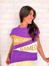 Load image into Gallery viewer, Happy Gameday Purple Knit Sweater