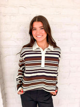 Load image into Gallery viewer, Miles On It Stripe Brown Top