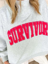Load image into Gallery viewer, Queen Of Sparkles Grey Mock neck Survivor Sweatshirt