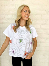 Load image into Gallery viewer, Jordan Amanda Multi Rhinestone Spider Web Tee