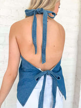 Load image into Gallery viewer, Southern Belle Dark Denim Halter Vest