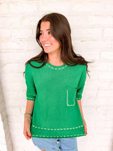 Load image into Gallery viewer, Stitch Your Way Green Top
