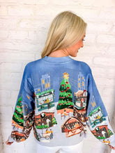 Load image into Gallery viewer, Queen Of Sparkles Dark Blue Multi Christmas Market Cardigan