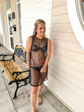 Load image into Gallery viewer, Queen Of Sparkles Black Multi Rhinestone Mesh Coverup