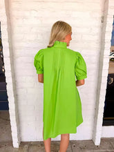 Load image into Gallery viewer, Deal With It Green Puff Sleeve Dress