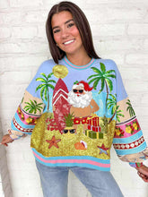 Load image into Gallery viewer, Queen Of Sparkles Multi Vintage Vacation Santa Sweatshirt