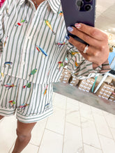 Load image into Gallery viewer, Queen Of Sparkles  Striped Fishing Lure Shorts