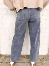 Load image into Gallery viewer, Heavy Rain High Rise Grey Trouser Pockets Crop Barrel Jeans