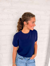 Load image into Gallery viewer, For The Moment Navy Top