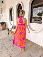 Load image into Gallery viewer, Tropical Moves Orange Dress