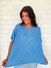 Load image into Gallery viewer, Sunset Stroll Cornflower Blue Oversized Top