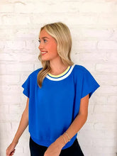 Load image into Gallery viewer, Smooth Going Blue Shirt Sleeve Top