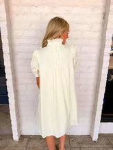 Load image into Gallery viewer, Deal With It Cream Puff Sleeve Dress