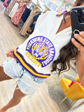 Load image into Gallery viewer, Queen Of Sparkles Licensed LSU Striped Collar Mascot Tank