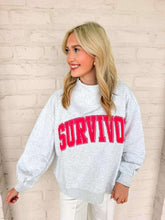 Load image into Gallery viewer, Queen Of Sparkles Grey Mock neck Survivor Sweatshirt