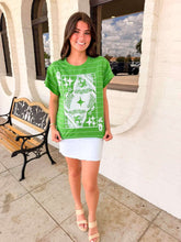 Load image into Gallery viewer, Queen Of Sparkles Green Football Field Queen Card Logo Top
