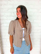 Load image into Gallery viewer, Cozy Cabin Bow Brown Top