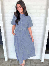 Load image into Gallery viewer, Signs of Stripes Navy Dress