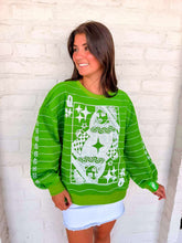 Load image into Gallery viewer, Queen Of Sparkles Green Football Field Queen Card Logo Sweatshirt