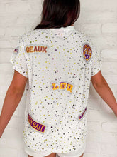 Load image into Gallery viewer, Queen Of Sparkles Licensed LSU Multi Rhinestone Scattered Logo Tee