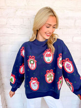 Load image into Gallery viewer, Queen Of Sparkles Navy Wallpaper Mockneck Sweatshirt