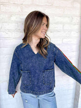 Load image into Gallery viewer, Born To Run Denim Top