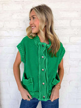 Load image into Gallery viewer, Still The Same Green Cardigan Vest