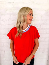 Load image into Gallery viewer, Smooth Going Red Shirt Sleeve Top