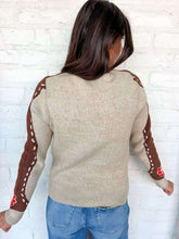 Load image into Gallery viewer, THML Wish You Well Beige Flower Sweater