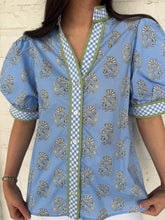 Load image into Gallery viewer, Season In Bloom Blue Top