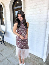 Load image into Gallery viewer, Vintage Vogue Fringe Burgundy Dress