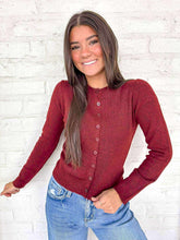 Load image into Gallery viewer, Next Chapter Burgundy Cardigan Top