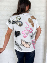 Load image into Gallery viewer, Queen Of Sparkles White Dance Shoes Tee