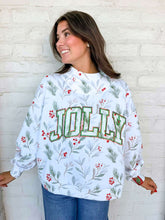 Load image into Gallery viewer, Queen Of Sparkles Holly Jolly Print Mock Neck