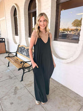 Load image into Gallery viewer, Night Shift Black Cami Maxi Dress
