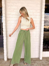Load image into Gallery viewer, Around Town Light Olive Terry Washed Pants