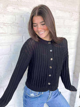 Load image into Gallery viewer, Feel Better Black Cardigan Top