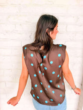 Load image into Gallery viewer, Leave Me There Brown Polka Dot Top