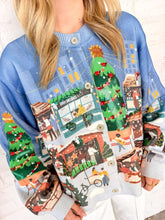 Load image into Gallery viewer, Queen Of Sparkles Dark Blue Multi Christmas Market Cardigan