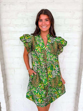Load image into Gallery viewer, Dream Of You Green Jacquard Dress