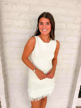 Load image into Gallery viewer, Show Day White Fringe Dress