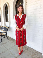 Load image into Gallery viewer, Queen Of Sparkles Red 3D Holly &amp; Candy Cane Knit Midi Dress