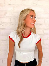 Load image into Gallery viewer, Favorite Tee White &amp; Red