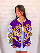 Load image into Gallery viewer, Queen Of Sparkles LSU Bomber Jacket