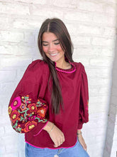 Load image into Gallery viewer, Sweetest Direction Burgundy Puff Sleeve Top