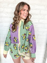 Load image into Gallery viewer, Queen Of Sparkles Gingham King Cake Shirts