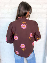 Load image into Gallery viewer, THML Florals Of Fall Brown Cuff Long Sleeve