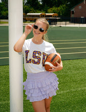 Load image into Gallery viewer, Queen Of Sparkles LSU Gray Jewel Letter Top