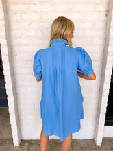 Load image into Gallery viewer, Deal With It Blue Puff Sleeve Dress