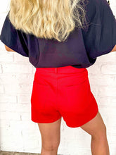 Load image into Gallery viewer, For The Win Red Denim Shorts